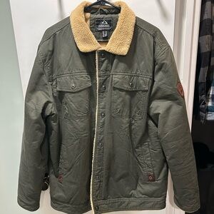 Men's Army Green Sherpa-Collar Field Jacket - XL